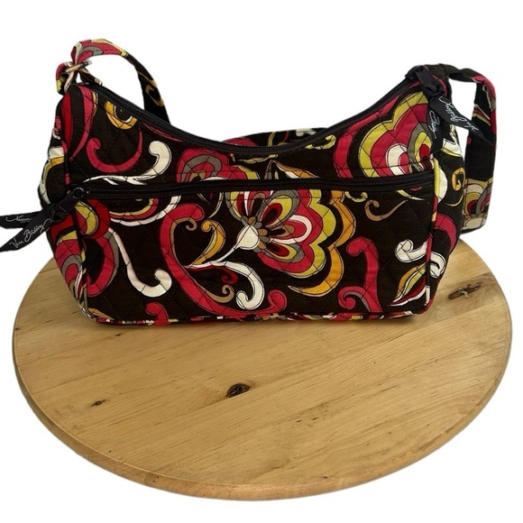 Vera Bradley Libby Puccini Brown Red Crossbody Bag Purse Psychedelic Retired - Picture 3 of 11